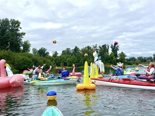 Kayak Volleyball Community Events, by Oregon Kayak Tours LLC