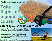 Helicopter Rides at Govin's Farm to Fight Parkinson's