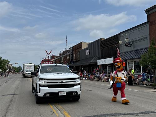 Krumm Exteriors Truck and our KangaRoof mascot, Drew! We Hop To It!