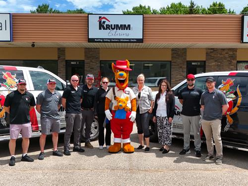 Our team and our trucks at the Menomonie Office