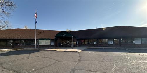 Front entrance to building at 700 Wolske Bay Road