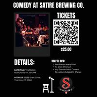 NEXT STOP COMEDY at Satire Brewing Co.