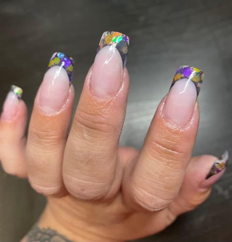 French with glitter tips