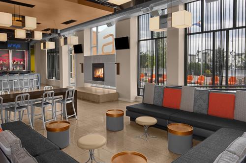 W XYZ Lounge with fireplace