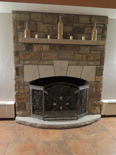 Stone Hearth Fireplace