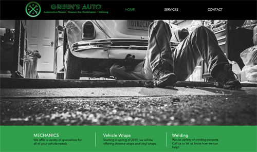 Green's Auto Web Page