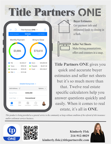 Title Partners ONE: Palm Agent App for Realtors 