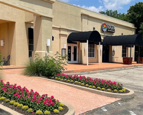 Outside of building. Enter through the doors just to the left of NAPA Thai Cuisine.