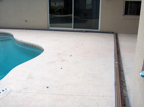 (BEFORE)....Pool Renovation - Deck re-work and new Channel Drain installation