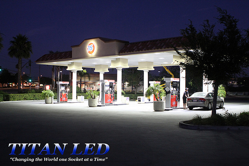 LED Canopy Lights at Gas Station in Moorpark