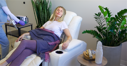 Kure Ketamine Infusion - Zero Gravity Chairs - Slow Release Infusion Pump - Air Purifying Plants - Crystals