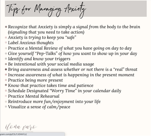 Anxiety Tips