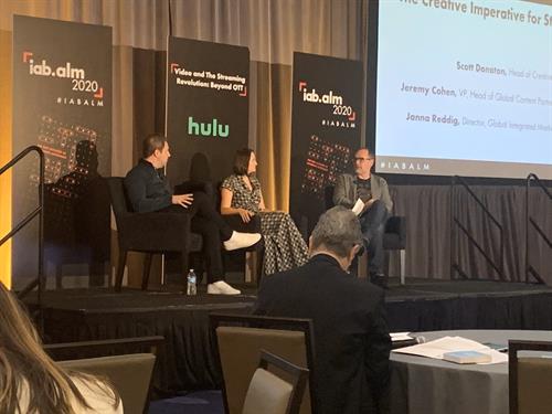 IAB Panelist invited by Hulu & Publicis - Creative in Streaming Video