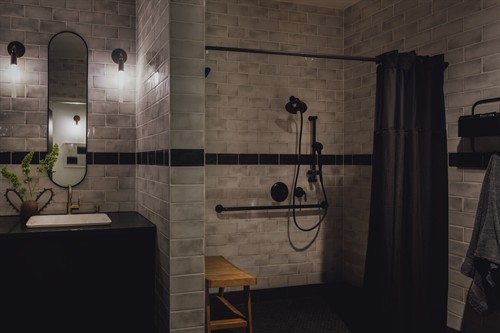Three private showers
