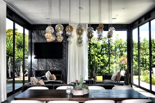 kitchen and living area