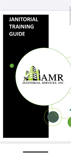 AMR Janitorial - general training guide