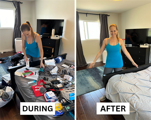 During & After Bedroom Tidying