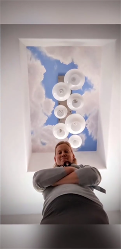 Cloud ceiling mural