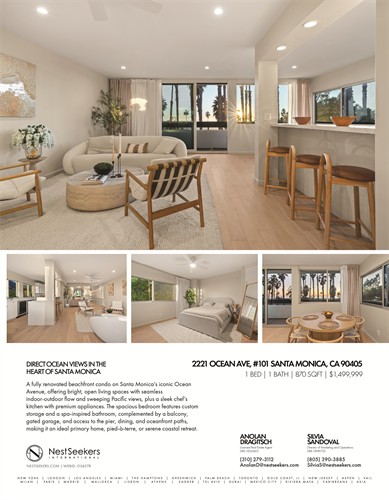 A Rare Ocean Avenue Opportunity in Santa Monica 