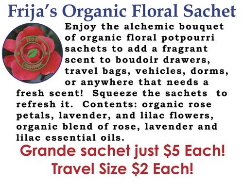 Frija's Organic Floral Potpourri Sachet