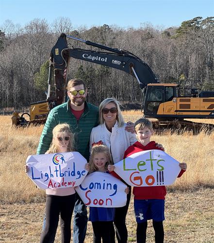 Owners Lauren and Robert Taylor and children