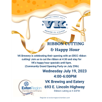 July 19, 2023:  Ribbon Cutting | VK Brewing & Eatery