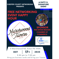 October 17, 2023: ERCC Sponsored Chester County Networking at Marchwood Tavern 