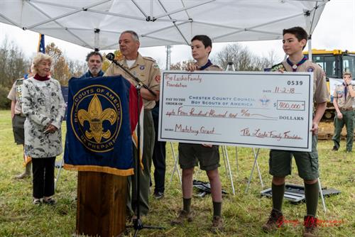 Groundbreaking ceremony for the new Program Activities Resource Center (PARC) - Chester County Council of the Boy Scouts of America's new headquarters.