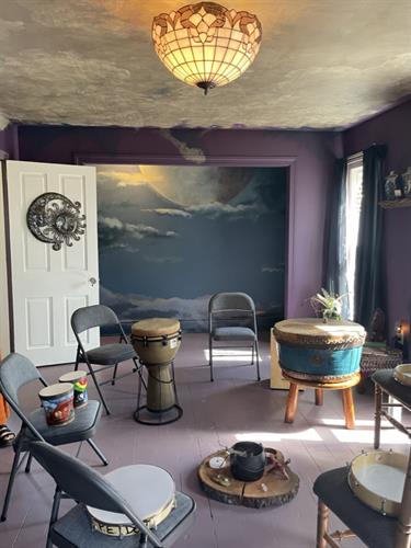 Our Moon Room set up for our monthly Full and New Moon Ceremonies 