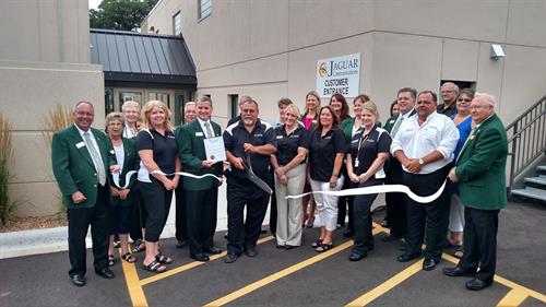 Ribbon-cutting ceremony during Jaguar Open House, July 2015.