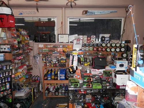 Sell fishing rods, reels, fish locators, ice augers, and lithium batteries.