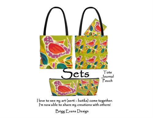 Brigg Evans Textile Products from our Print on Demand Website - Batik Bird Design