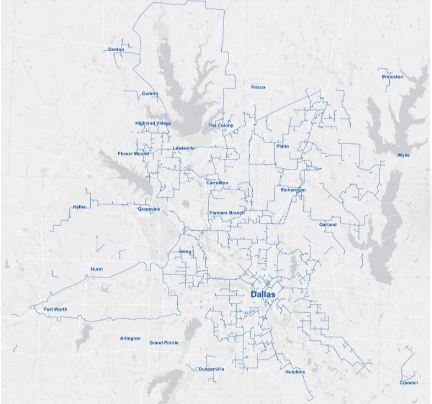Dallas fiber Map as of 11.2022