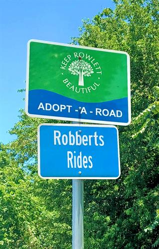 Robberts Rides has adopted Rowlett Road to keep clean.