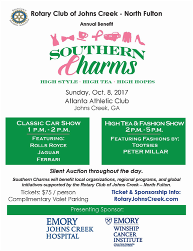 Join us at Souther Charms Fashion & Auto Show  October 8, 2017, 