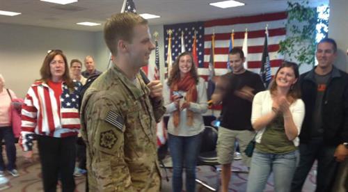 Welcoming home a Soldier at Santa Maria Airport