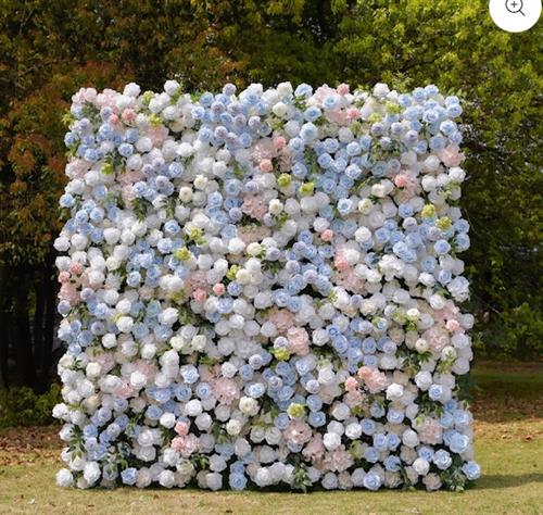 Pink & Blue flower wall