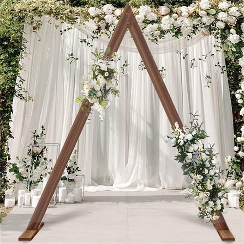 Rustic triangle wooden arch