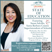 Santa Barbara County Superintendent of Schools Susan Salcido to deliver State of Education address at event hosted by the Santa Maria Valley Chamber of Commerce