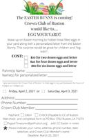 2021 Crown Club of Ruston Presents Easter Yard Egging Fundraiser