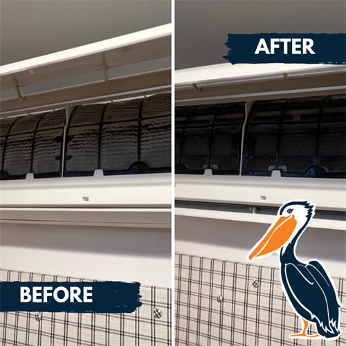 We service ductless systems too! Checkout this before and after maintenance showing the filters on the ductless system. 
