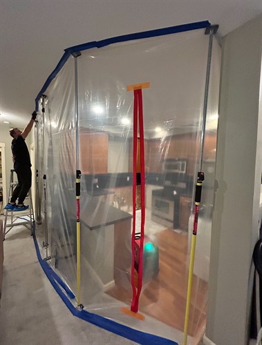 Containment for water damaged kitchen