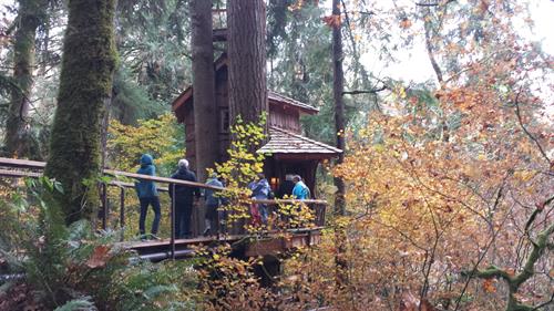 TreeHouse Point's Treehouse Tours are a fun, educational, and entertaining addition to meetings held in the Pond Room. 