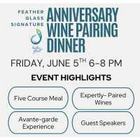 Feather Glass Wine Pairing Anniversary Dinner