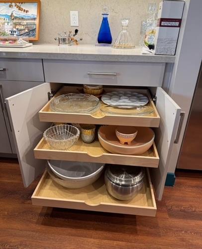 Custom sliding shelves for your existing cabinets