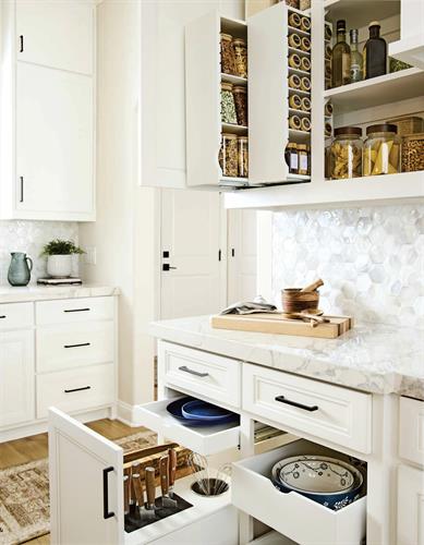 Make your kitchen functional with custom glide out shelves