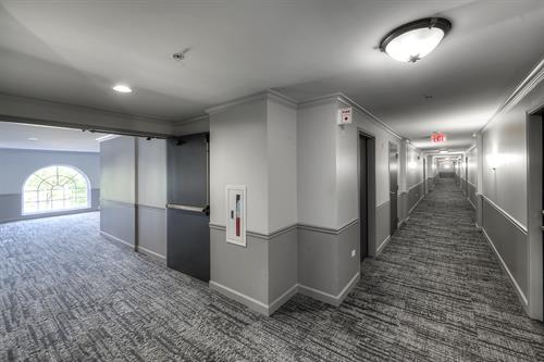 Newly renovated building common areas: Hallways