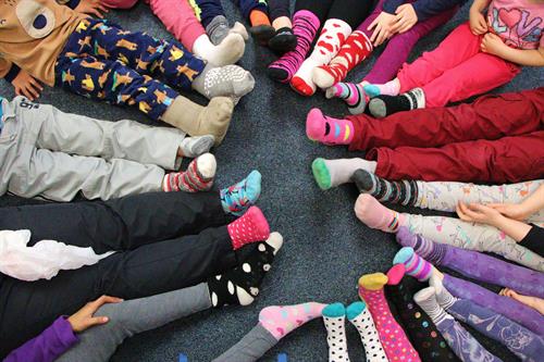 Crazy socks day celebrating Down Syndrome  Day March 21