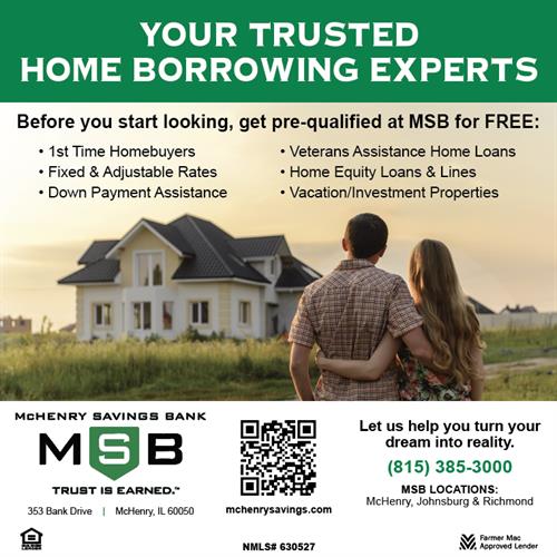 If you are looking to buy your 1st or 10th home, let MSB guide you through the process.