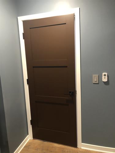 Interior trim and door painting project in Grayslake